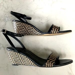 Ann Taylor Black Wedge Sandal. 8.5